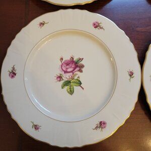 Syracuse China Victoria Federal Shape Plate Floral Rose Design 10.5"
